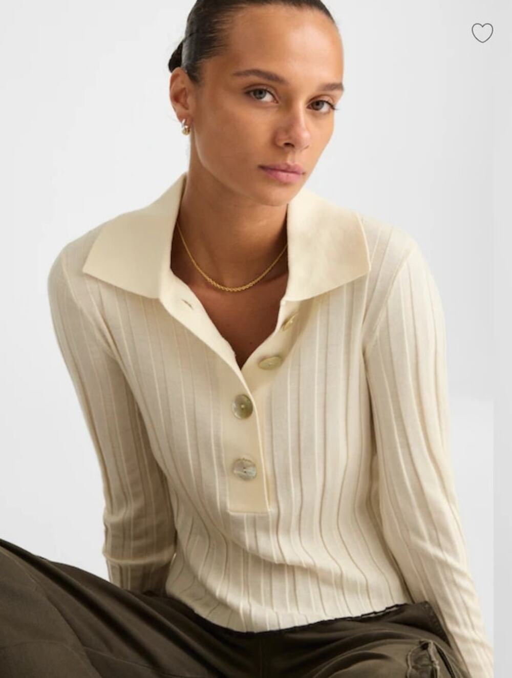 NWT Madewell Ribbed Polo Sweater Brown XXS